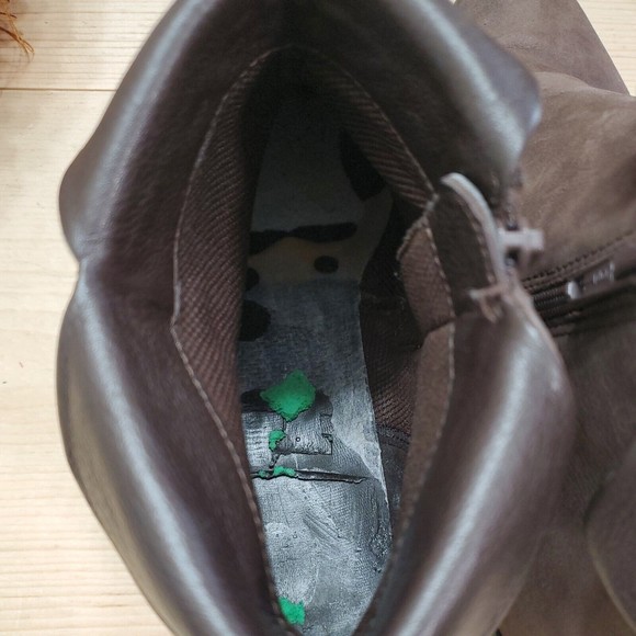 ECCO Sculptured Folded Ankle Boot Booties Brown Leather Zip Women's 10- 10.5/41 - Picture 12 of 16